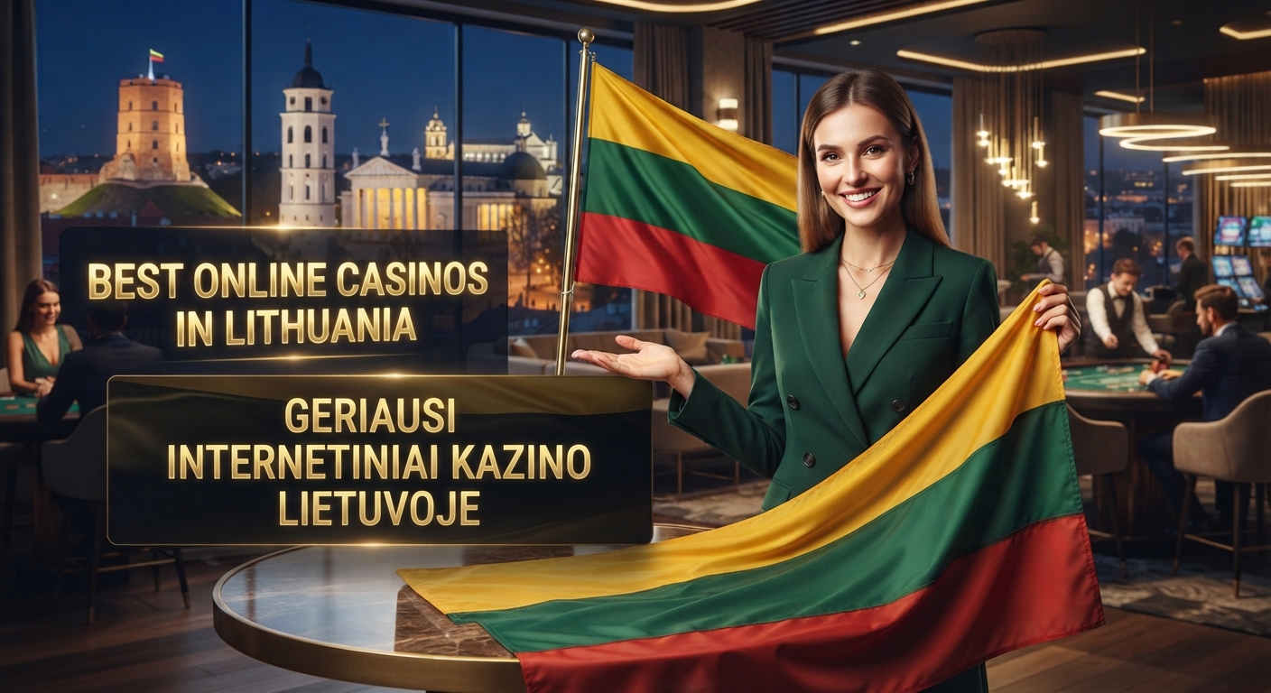 Best online casinos in Lithuania 2026 — Lithuanian flag and Vilnius casino ranking visual